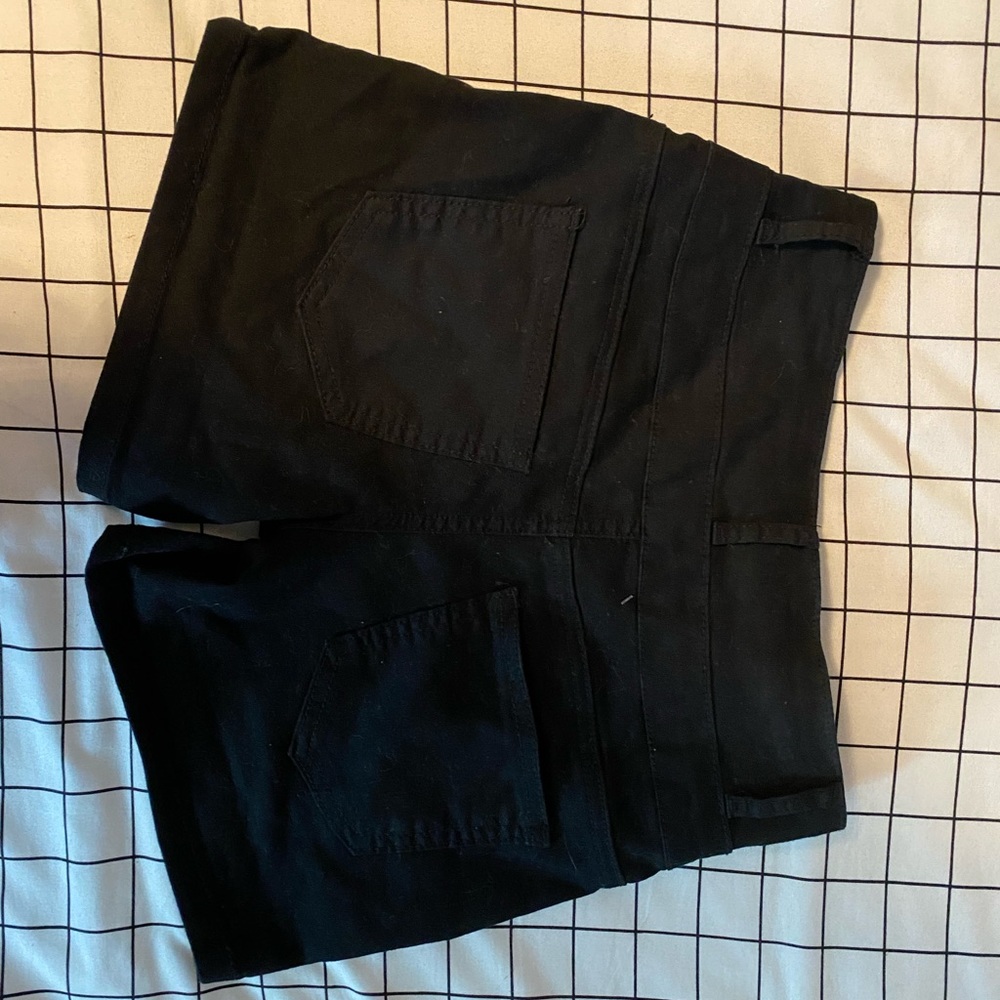 Size 1 Woman Mid Rise Black Jean Shorts
